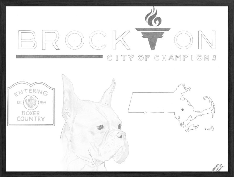 Brockton Boxers "City of Champions" Graphite Drawing