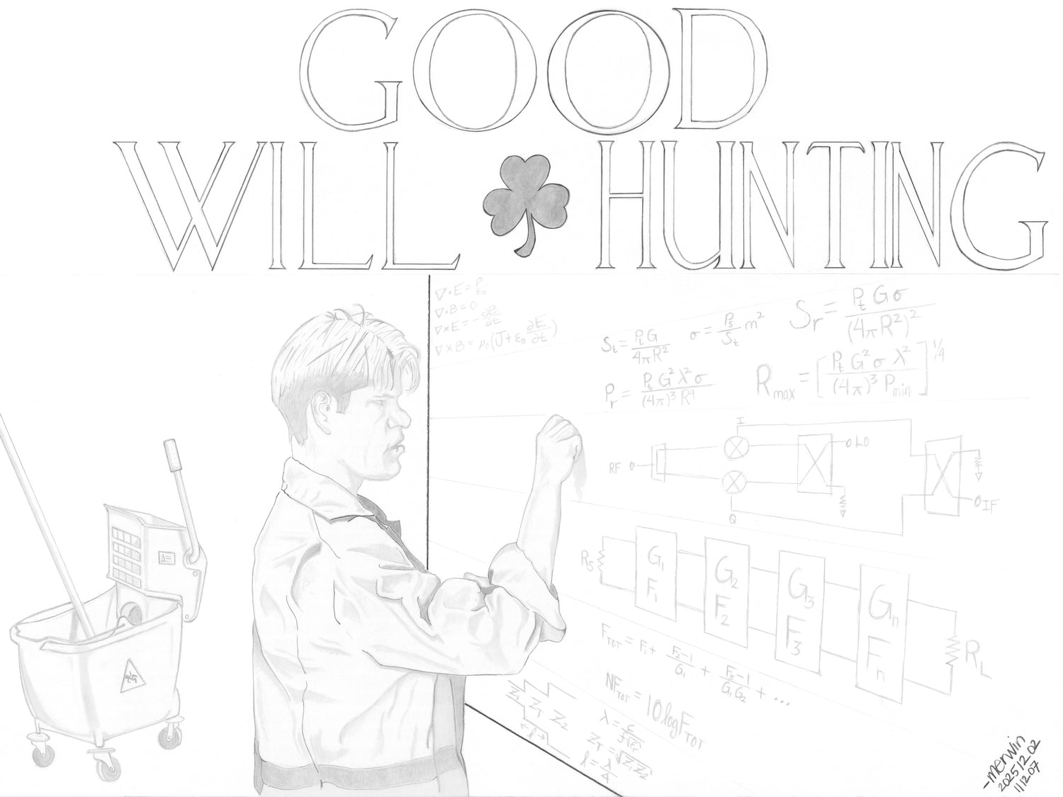 Good Will Hunting Graphite Artwork