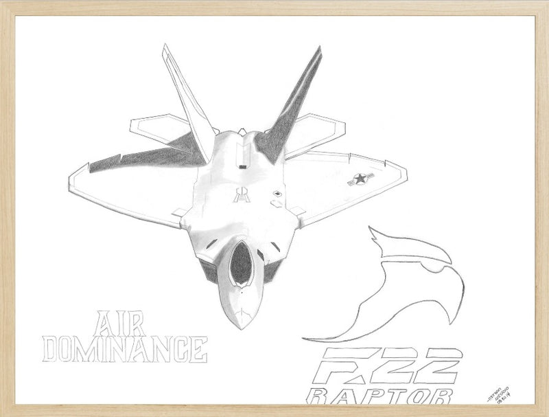 F-22 Raptor Graphite Drawing