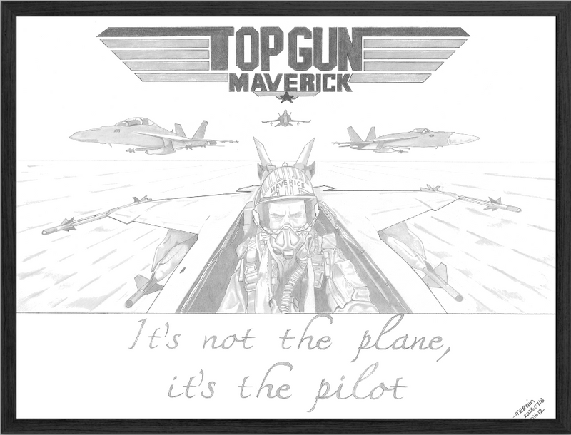 Top Gun Maverick Graphite Drawing