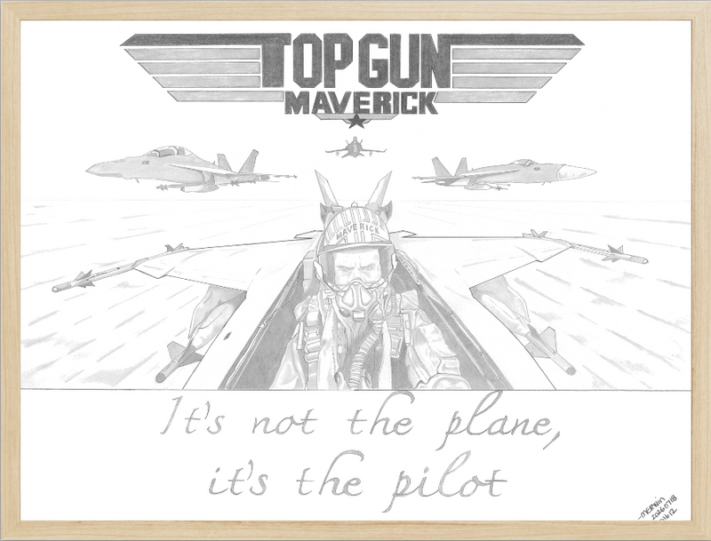 Top Gun Maverick Graphite Drawing