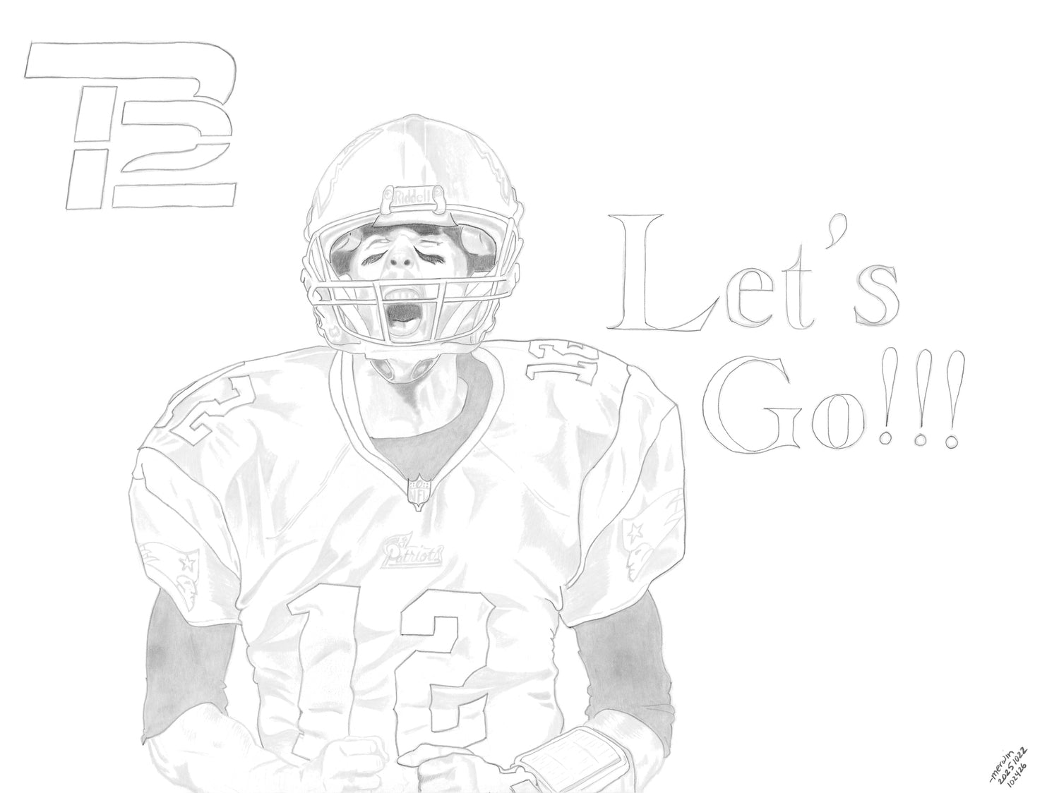 Tom Brady Graphite Portrait