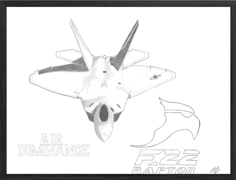 F-22 Raptor Graphite Drawing